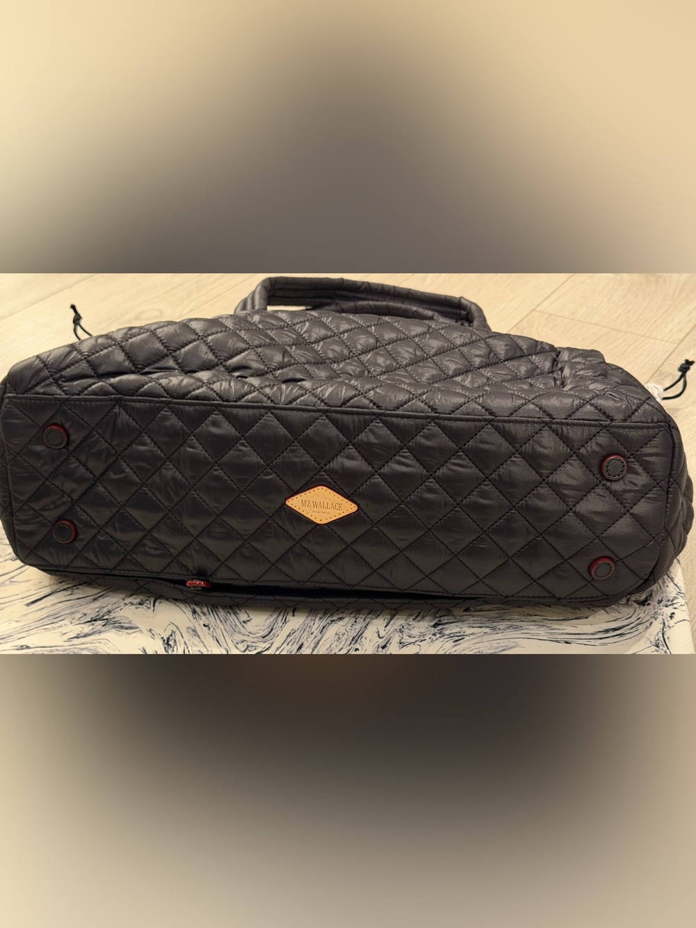MZ Wallace Jimmy Deluxe Duffel Black with Dust Bag - Picture 6 of 8